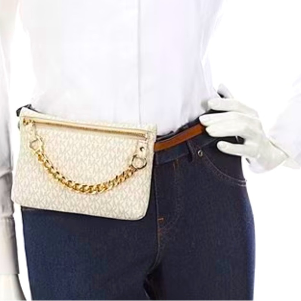 Michael Kors signature logo pull chain belt bag